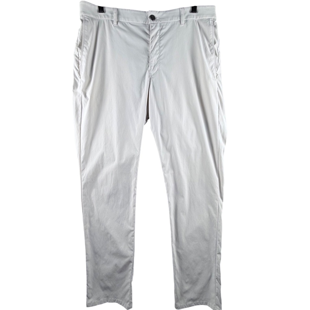 Original Penguin Mens Slim Fit Stretch Chino Pants Gray 34x32 PE24300